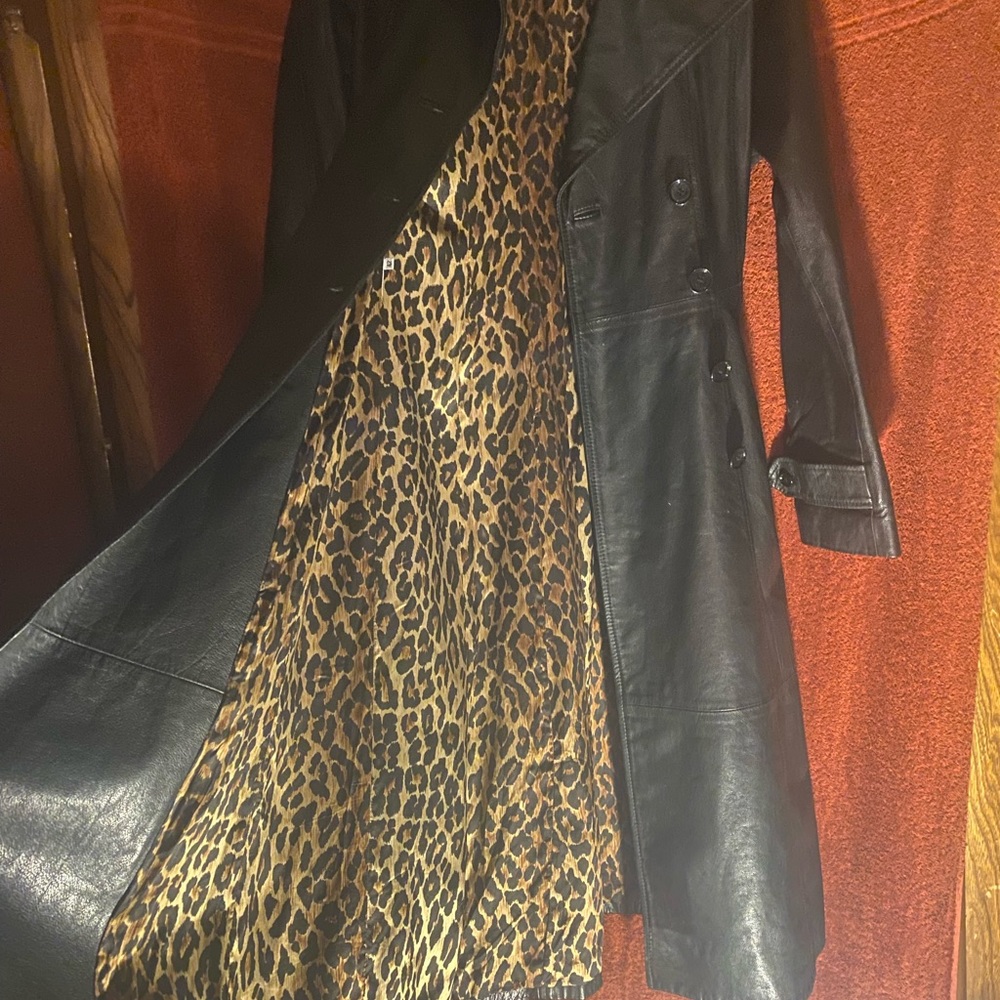 Dolce Gabbana Women’s Black Leather Trench Coat